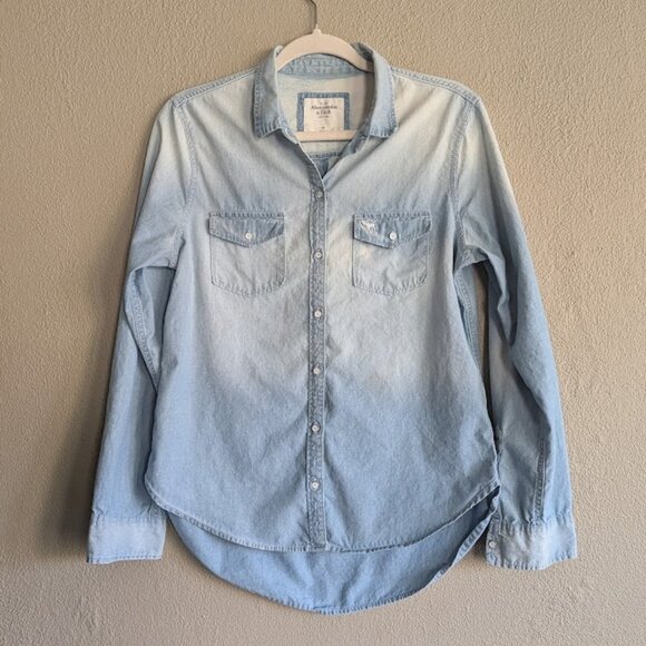 Abercrombie & Fitch Tops - Abercrombie & Fitch | Ombré Bleached Denim Button-Down | Size M